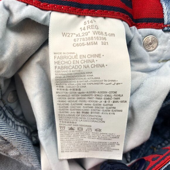 Levi's Women's Jeans Size 14 27x29 514 Straight Blue Denim Relaxed Casual Classi - Picture 9 of 16